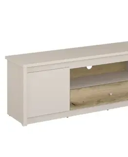 TV stolíky KONDELA Karos 2D1S tv stolík kašmír / dub evoke
