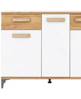 Komody do spálne Komoda Snobi Sb03 Dub Craft/Alpská Biela