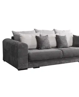 Pohovky KONDELA Gilen Big Sofa rozkladacia pohovka s úložným priestorom sivá / svetlosivá / béžová