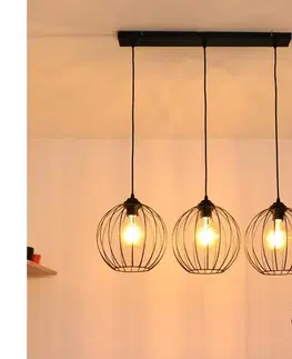 Svietidlá  LED Luster na lanku MERCURE 3xE27/15W/230V W-L 1388/3 BK-B