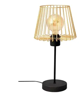 Lampy  Stolná lampa TORRI 1xE27/15W/230V zlatá/čierna B-1345/1 BK+GO MAT