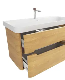 Kúpeľňový nábytok Kúpeľňová skrinka s umývadlom SAT Fusion 97,5x53x45 cm dub medový mat SATFUSION2100DMMWB SATFUSION2100DMMWB