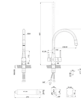 Kuchynské drezy INVENA INVENA - Drezová batéria s filtrom Glamour Trend, biela BZ-02-F02-V