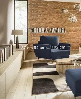 Sedacie súpravy NABBI Meri 3+1+1 rozkladacia sedacia súprava s úložným priestorom tmavomodrá