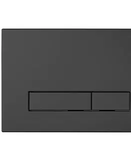 Záchody CERANO - Kompletní WC set Profi/Cronus Standard - bílá lesklá - WC tlačítko Slim/Černá matná - pro zazdění - 59,3x38,4  CER-140331