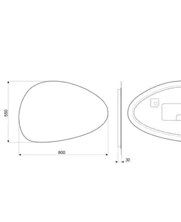 Kúpeľňové zrkadlá SAPHO - STEN LED podsvietené zrkadlo 80x55cm NA280