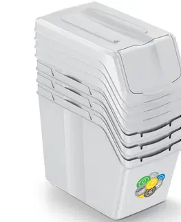 Odpadkové koše NABBI ISWB20S4 odpadkový kôš na triedený odpad (4 ks) 20 l popolavá