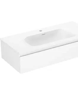Kúpeľňový nábytok MEXEN/S - Orio kúpeľňová skrinka 100 cm s umývadlom Vela, 1 šuplík, biela mat 91A10-10023-1-BF01-W23M01