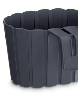 Kvetináče a truhlíky NABBI DDEZ200 plastový balkónový kvetináč 19,4 cm antracit