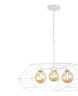 Svietidlá  Luster na reťazi DEXA 3xG9/10W/230V krémová/zlatá/dymová béžová W-KM 7525+8080/3 SAND+GO