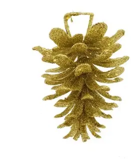 Vianočné dekorácie Kinekus Ozdoba závesná šiška 11 cm zlatá