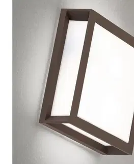 Záhradné lampy Orion - Vonkajšie svietidlo HENRY 2xE27/15W/230V 26x26 cm IP44 hnedé AL 11-1195 corten