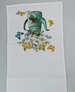 Obrusy Vyšívaný obrus krhla s margarétkami 40x110 cm TiaHome
