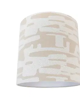 Tienidlo na lampu Látkové tienidlo biele s béžovým prúžkom 40/40/40