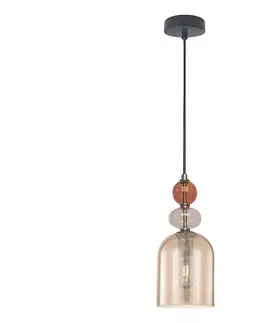 Svietidlá Light Prestige Luster na lanku TROPEA 1xE27/15W/230V čierna/dymovočervená/béžová LP-2004/1P M AM
