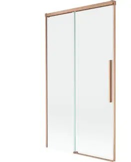 Sprchové dvere MEXEN/S - Rox vaňová zástena 2-krídlová posuvná 100 x 150, transparent, meď kartáčovaná 8C9-100-001-65-00