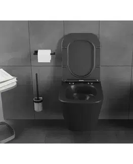 Záchody MEXEN - Teo Závesná WC misa Rimless Tornado, čierna mat 3385XX85T