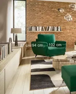 Sedacie súpravy NABBI Meri 3+1+1 rozkladacia sedacia súprava s úložným priestorom tmavozelená