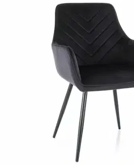 Kuchynské a jedálenské stoličky Signal Jedálenská stolička FIG VELVET | čierna