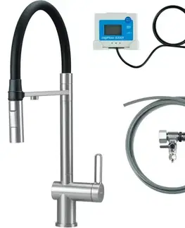Kúpeľňové batérie DEANTE - Magnetic batéria kuchynská oceľ, so sadou na filtráciu vody, s elastickou hubicou; BRMFF75M