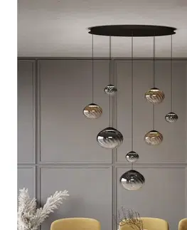 Svietidlá Eglo 390483 - stmievateľný LED luster na lanku PANTOJA 8xLED/5,8W/230V béžová/dymová +DO 390483