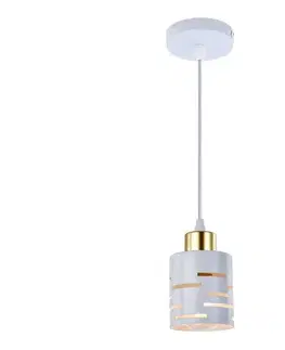 Svietidlá  Závesný luster na lanku ELEN 1xE27/35W/230V biela/zlatá ELEN PENDANT LIGHT WHITE