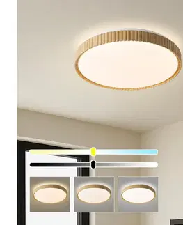 Svietidlá BRILAGI-LED Stmievateľné stropné svietidlo CORVO LED/72W/230V 3000-6000K s drevodekorom pr.50 cm + diaľkové ovládanie BRI850