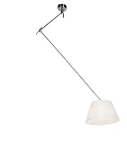 Závesné svietidlá Osvetlenie na záves s pleteným tienidlom krémovej farby 35 cm - Blitz