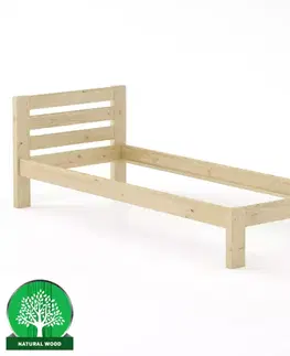 Drevené postele Posteľ borovica LK127–80x200 surová