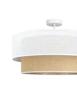 Svietidlá  Prisadený luster BORHO 1xE27/60W/230V pr. 50 cm biela/juta 0378