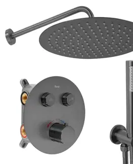 Sprchy a sprchové panely REA - Podomietková sprchová sada Lungo Titan + BOX REA-P6385