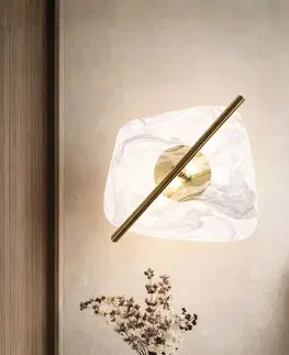 Nástenné svetlá RELAX lampa kinkiet mosiężny 5W LED 3000K klosz biały