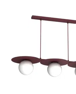 Svietidlá  Závesný luster FLAT 3xE27/15W/230V bordový 9560A