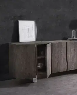 Komody DELIFE Komoda Live-Edge 220 cm akácia platinová masívna 6 dvierka
