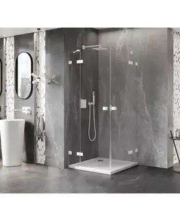 Sprchovacie kúty MEXEN/S - Lunar Duo sprchovací kút dvere krídlové 85 x 85, transparent, biela 834-085L-085P-20-00