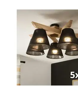 Svietidlá BRILAGI - LED  Prisadený luster ANTHONY 5xE14/40W/230V dub/čierna 8590828610779
