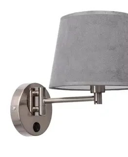 Nástenné svetlá Nástenná lampa Ibis saténová 1x40W E14 grafitové tienidlo