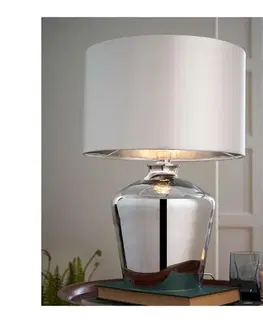 Lampy Endon 61198 - Stolná lampa WALDORF 1xE27/10W/230V lesklý chróm/biela 61198