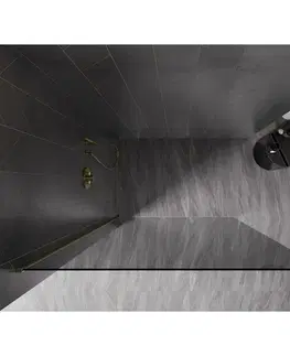 Sprchové dvere MEXEN/S - Kyoto-X Sprchová zástena WALK-IN 120 x 200, grafit 10 mm, zlato 800-120-101-50-40-X