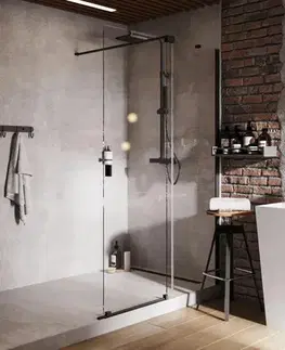 Sprchovacie kúty BESCO - Walk-in sprchovací kút VAYO BLACK - FARBA rámu - Čierna, Rozmer A - 90, Rozmer C - 200, Smer zatvárania - Univerzálne Ľavé / Pravé, Výplň - Číre bezpečnostné sklo - 8 mm BCVAYO90BC