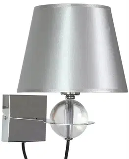 Nástenné svetlá Nástenná lampa 1X40W E14 strieborná TESORO