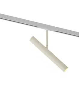 Koľajnicové svetelné systémy Moderný reflektor béžový s bielou farbou pre 1-fázový koľajnicový systém - Slimline Avery