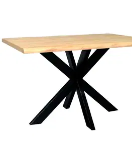 Jedálenské stoly Jedálenský stôl s kovovými nohami 140x90 cm z mangového dreva