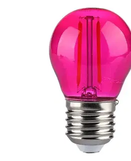 Žiarovky  LED žiarovka E27 G45 2W ružová filament