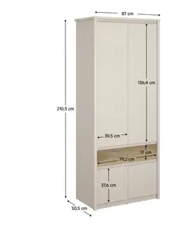 Šatňové skrine Šatníková skriňa KAROS 4D1S Tempo Kondela