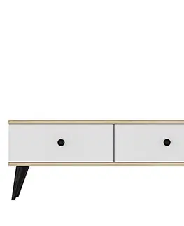 TV stolíky TV stolík Mona 120 - Sapphire Oak, White