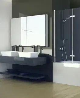 Sprchové dvere BESCO - Vaňová zástena LUMIX - Farba rámu zásteny - Hliník chróm, Rozmer A - 100 cm, Smer zatváranie - Univerzálny Ľavé / Pravé, Výplň - Číre bezpečnostné sklo - 6 mm BCLUM10CC