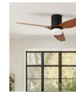 LED osvetlenie ZE - LED stropný látor PADUA LED/18W/230V Wi-Fi Tuya čierna/hnedá + diaľkový ovládač ZEV008