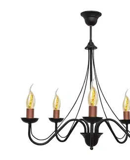 Svietidlá  Luster na lanku MALBO III 5xE14/60W/230V W-2940/5 BK+BR