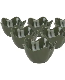 Misky a misy Súprava 6 keramických misiek Lotus 11,8 cm, zelená